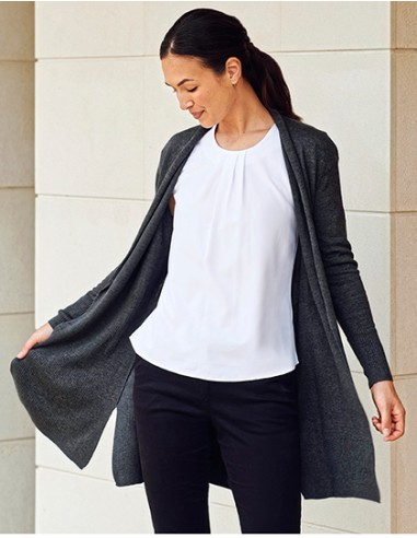 H-H719-Ladies Longline Open Cardigan